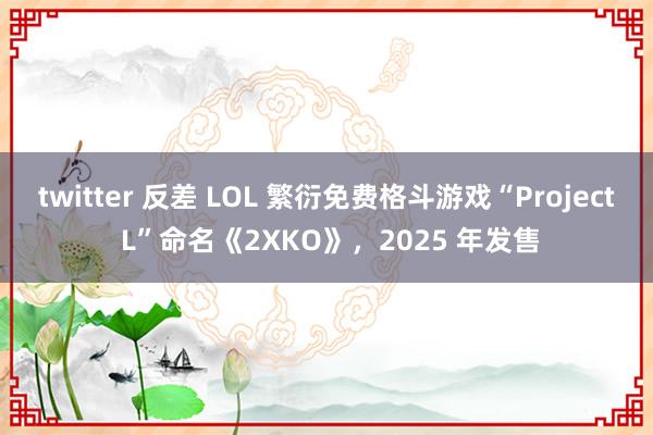 twitter 反差 LOL 繁衍免费格斗游戏“Project L”命名《2XKO》，2025 年发售