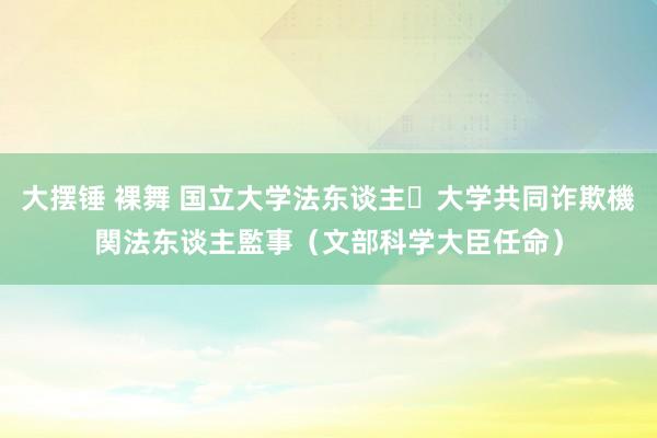 大摆锤 裸舞 国立大学法东谈主・大学共同诈欺機関法东谈主監事（文部科学大臣任命）