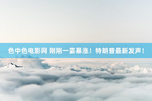 色中色电影网 刚刚一霎暴涨！特朗普最新发声！